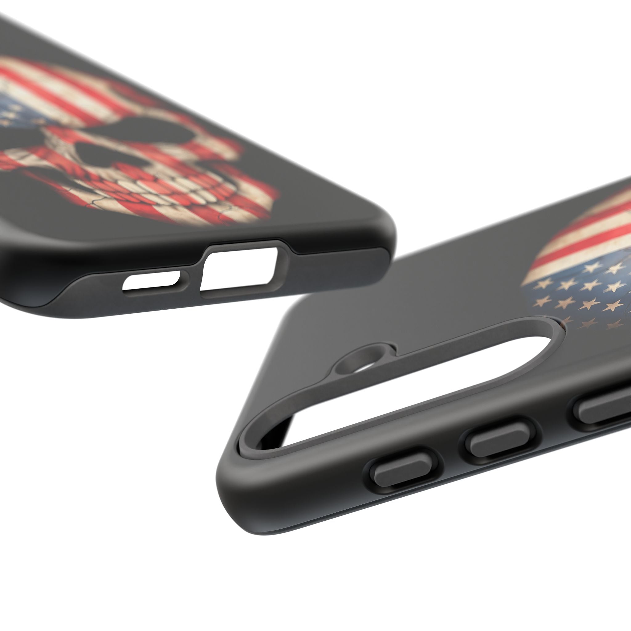 American Flag Skull Phone Case - Patriotic Tough Protective Cover