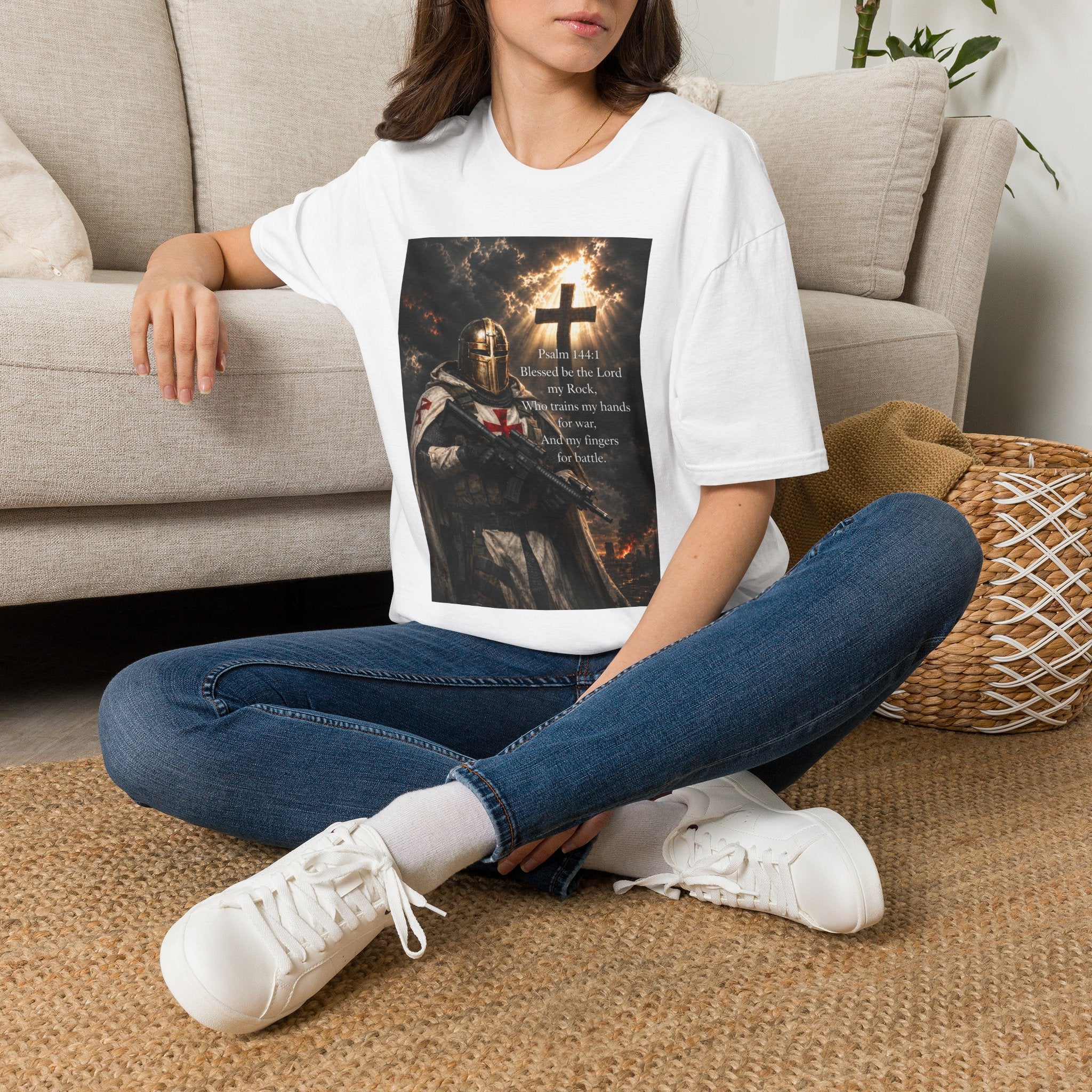 Christian Knight T-Shirt — Psalm 18:1 Faith & Strength Tee
