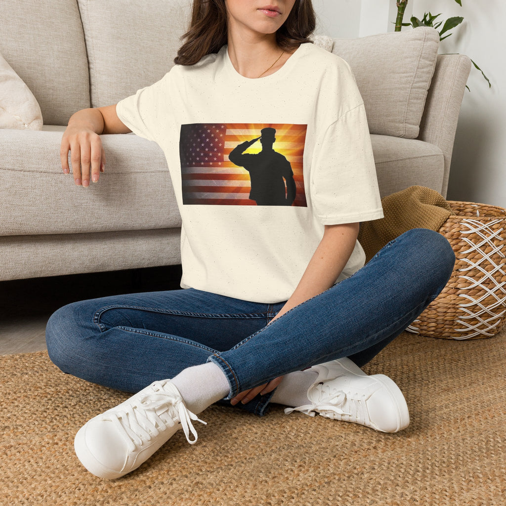 Military Salute T-Shirt — American Flag Veteran Tribute Tee